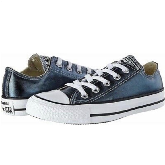 metallic blue converse